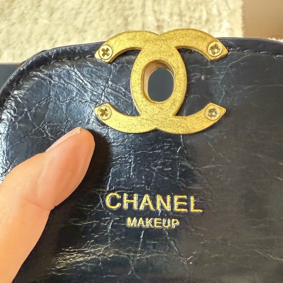 Auth. Chanel Black/Gold/Silver Quilted Crossbody Phone Bag - Picture 9 of 12